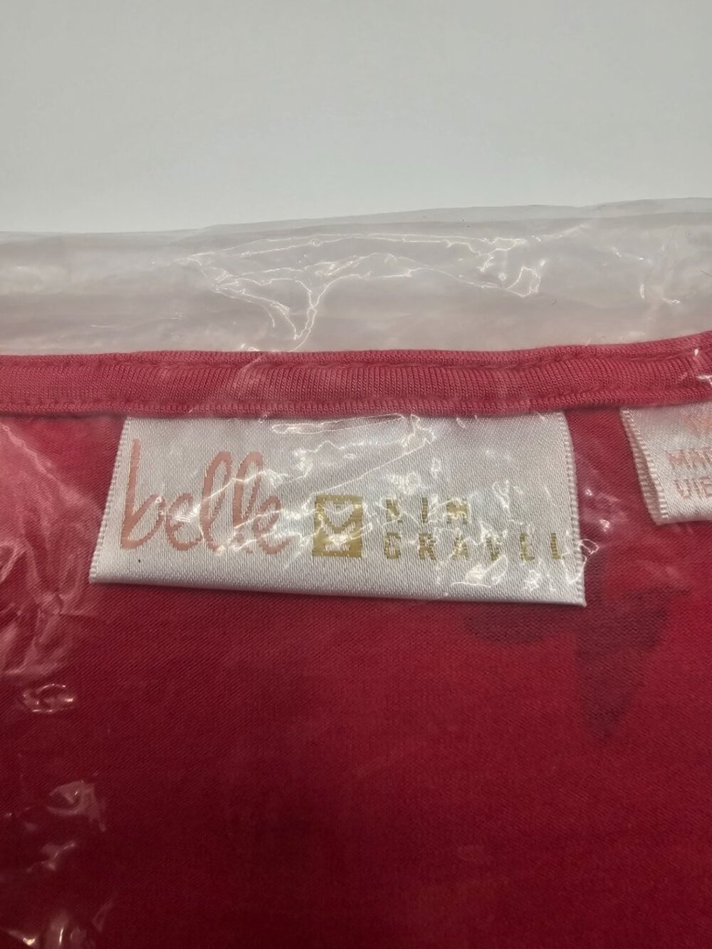 Belle by Kim Gravel Raspberry and Black Butterfly Long Sleeve Top 1X NOS - Picture 2 of 7